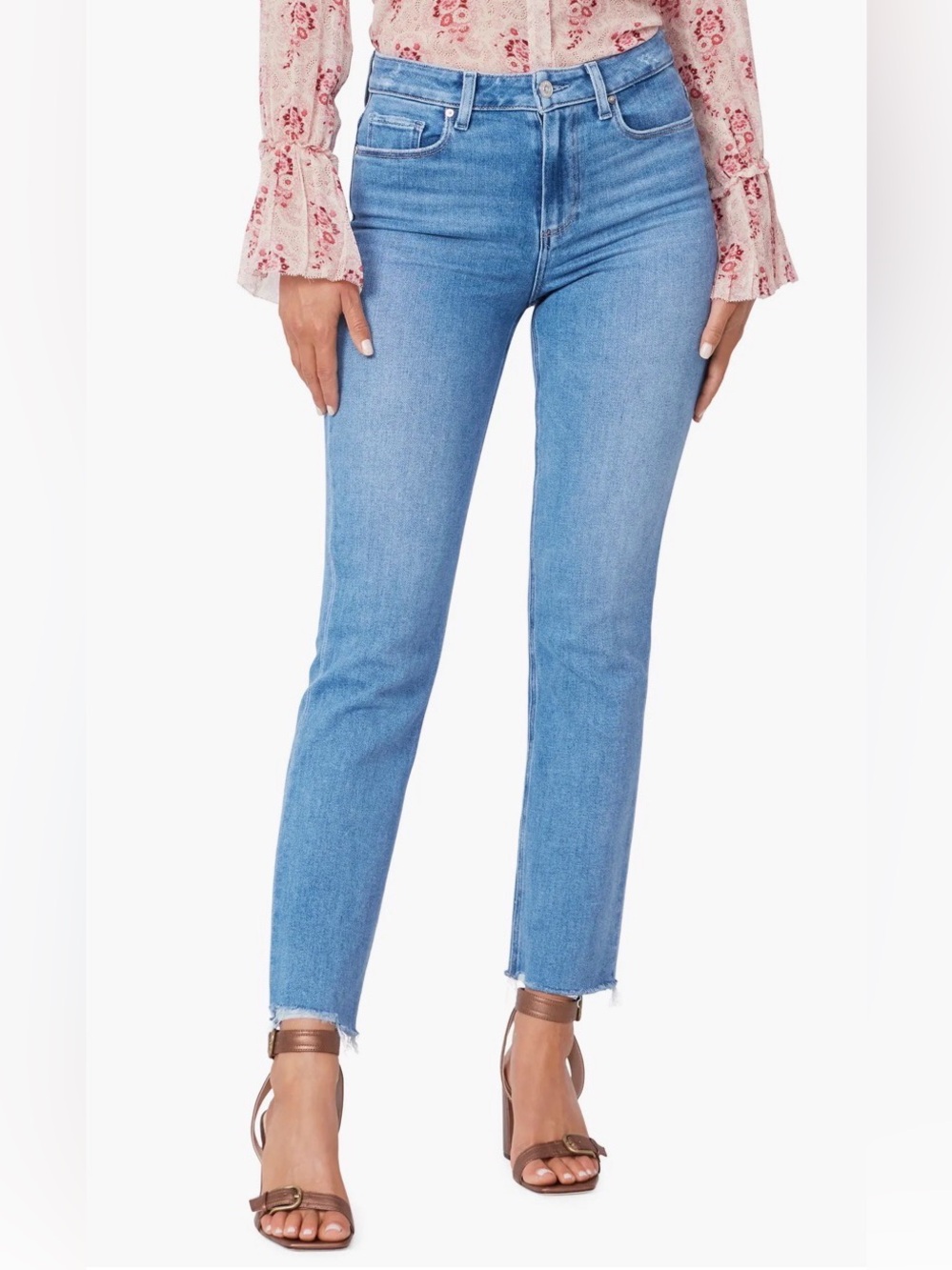 Paige The Cindy Crop Light Wash Jeans Size 27